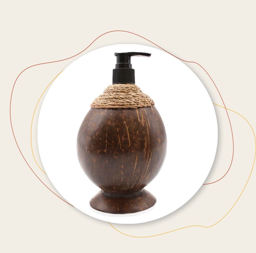 Distributeur de Savon en Coquille de Noix de Coco