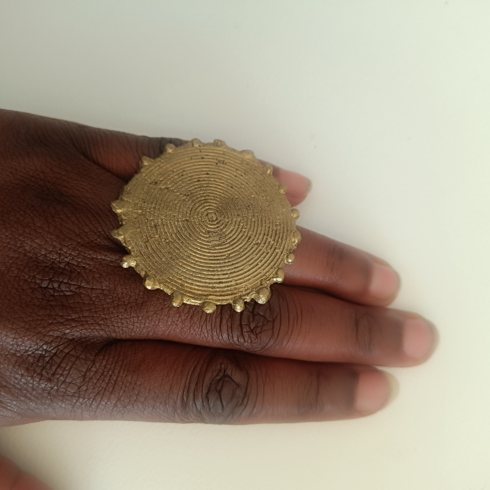 Bague en Bronze – Personnalisable avec Cauri ou Pierre Naturelle