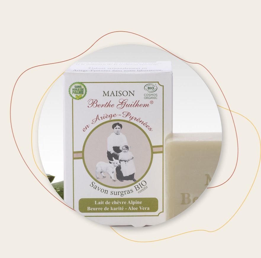 Savon lait de chèvre alpine Karité-Aloé vera Berthe Guilhem