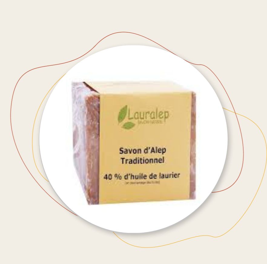 Savon d'Alep traditionnel 40% d'huile de baies laurier Lauralep