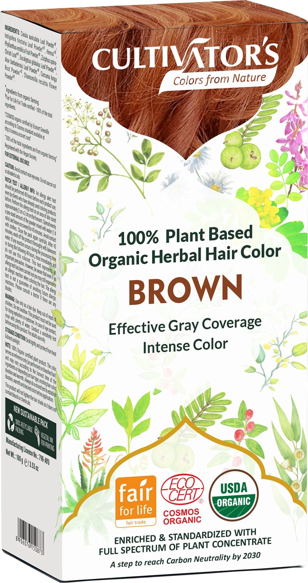 Coloration naturel -Teinture Capillaire marron - Cultivators