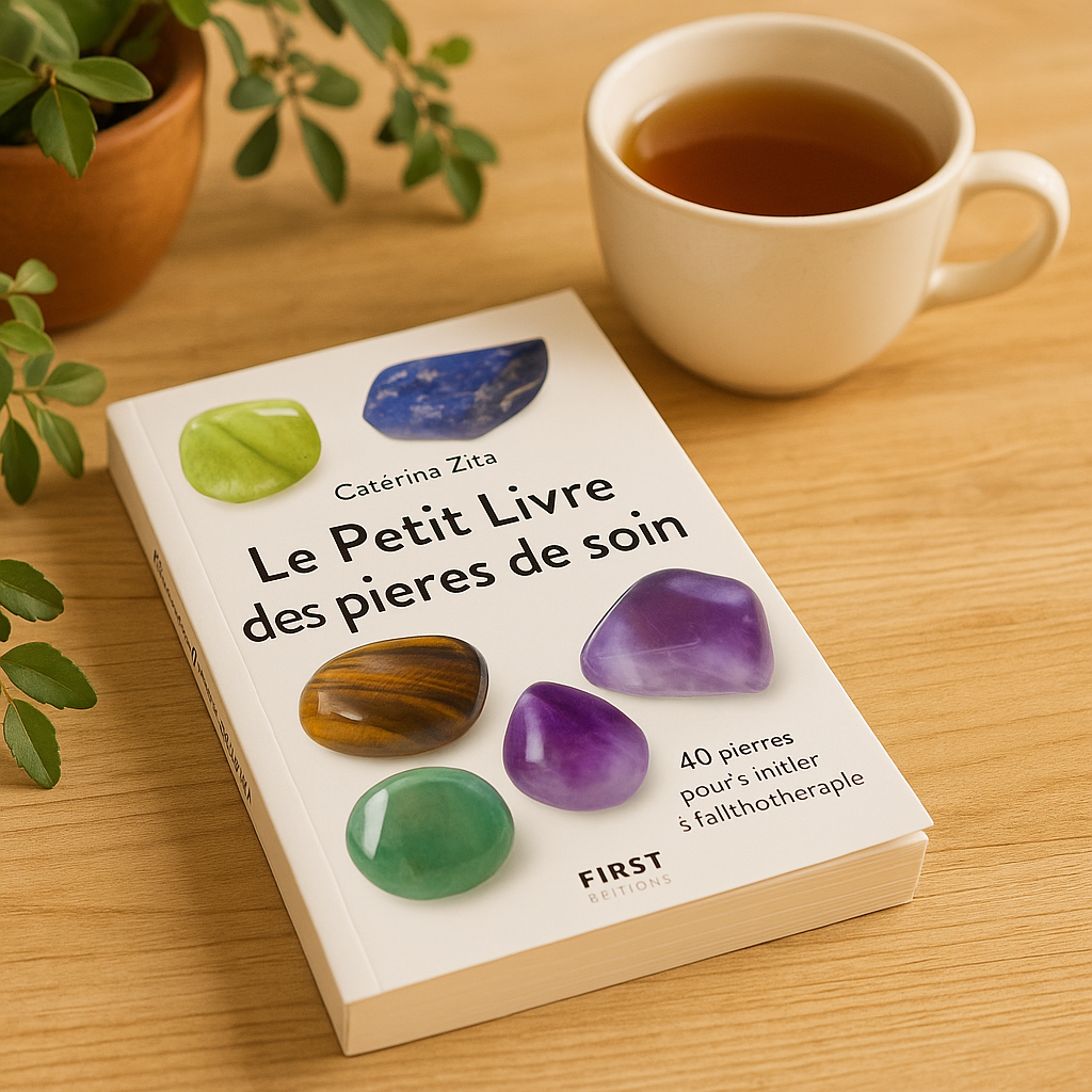 Coffret Bien-Être Énergie : 7 Pierres Chakras + Livre Lithothérapie + Encens de Sauge