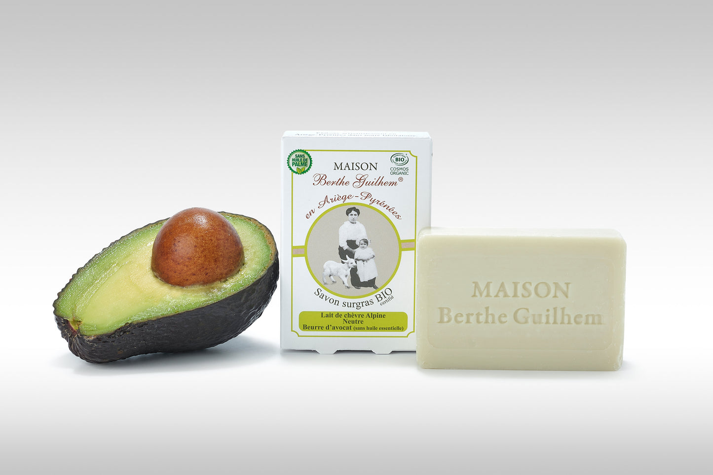 Savon Surgras Lait de Chèvre Alpine & Beurre d'Avocat - Maison Berthe Guilhem